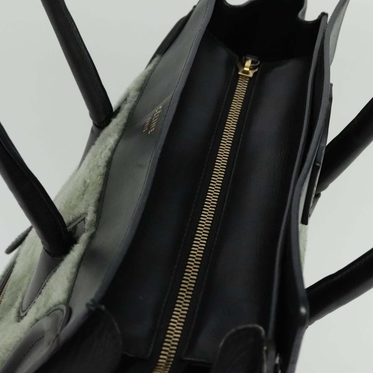 Celine Bicolor Luggage Bag Nubuck, GREEN, LEATHER, Handbag