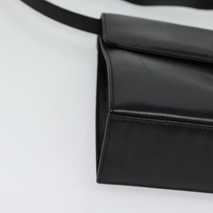 Salvatore Ferragamo Gancini Shoulder Bag Leather, BLACK, LEATHER, Shoulder bag