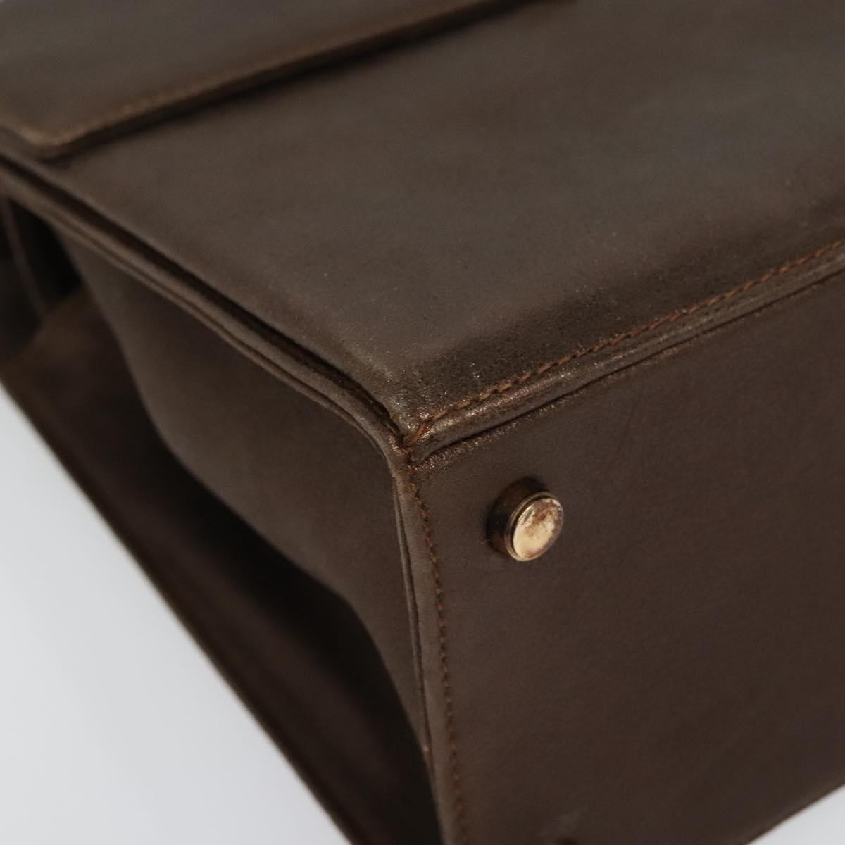 Salvatore Ferragamo Gancini Shoulder Bag Leather, BROWN, LEATHER, Shoulder bag