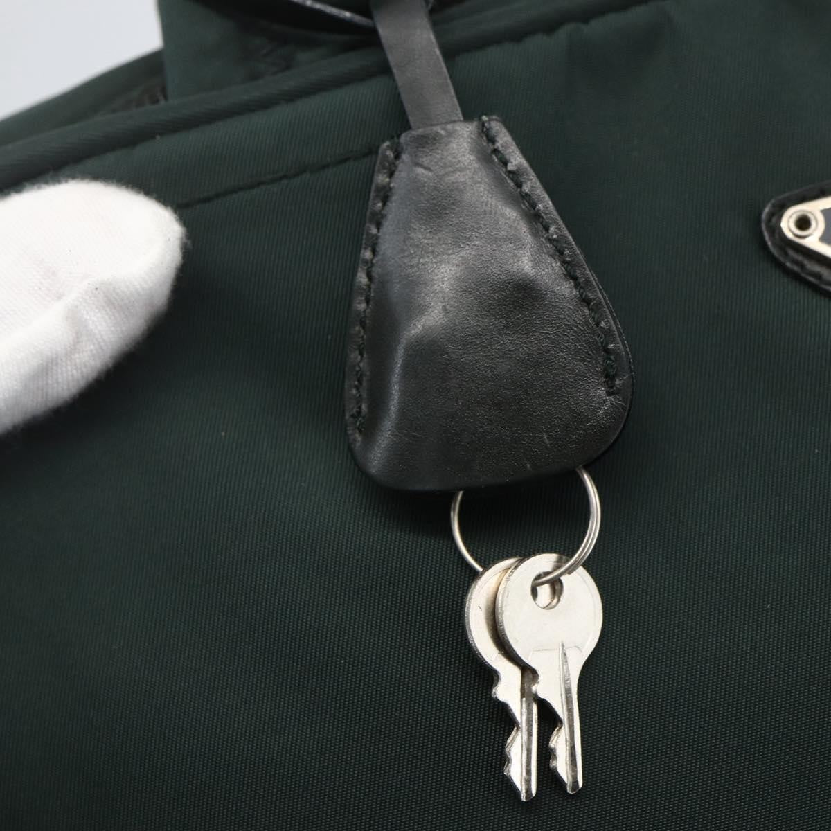 Prada Bowling Shoulder Bag Tessuto, GREEN, NYLON, Handbag