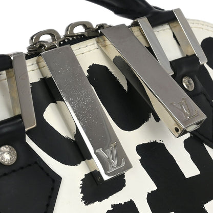 Louis Vuitton Alma Handbag Limited Edition Graffiti Leather, BLACK, LEATHER, Handbag