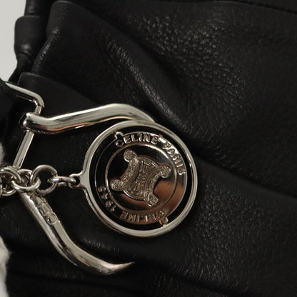 Celine Pillow Handbag Leather, BLACK, LEATHER, Handbag