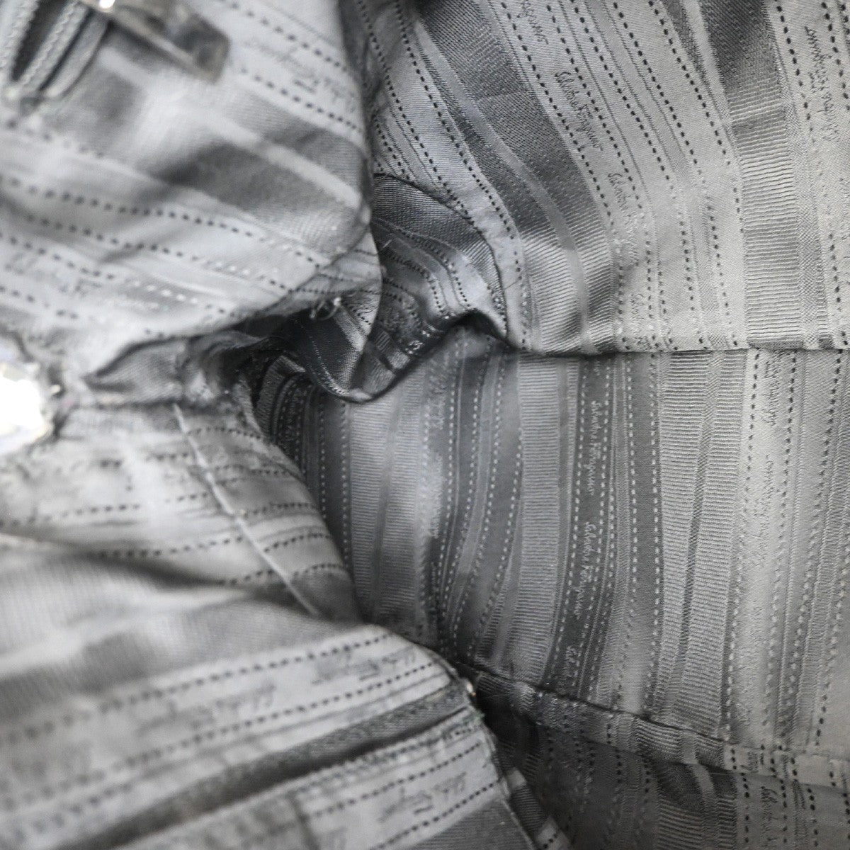 Salvatore Ferragamo Gancini handbag Leather, GRAY, LEATHER, Handbag