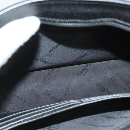 Salvatore Ferragamo Logo Zip Pouch Leather, BLACK, LEATHER, Clutche & pouche