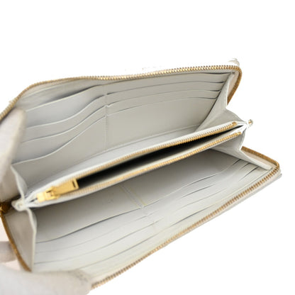 Bottega Veneta Cassette Zip Around Wallet Maxi Intrecciato Leather, WHITE, LEATHER, Wallets