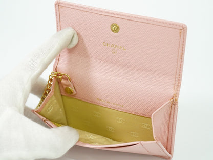 Chanel Coco bouton wallet Leather, PINK, LEATHER, Wallets