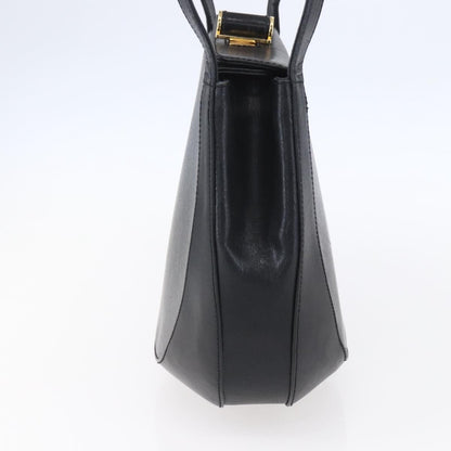 Salvatore Ferragamo Gancini Shoulder Bag Leather, BLACK, LEATHER, Shoulder bag