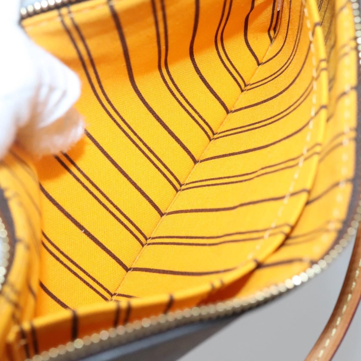 Louis Vuitton Neverfull Pochette Monogram Canvas, BROWN, CANVAS, Tote bag