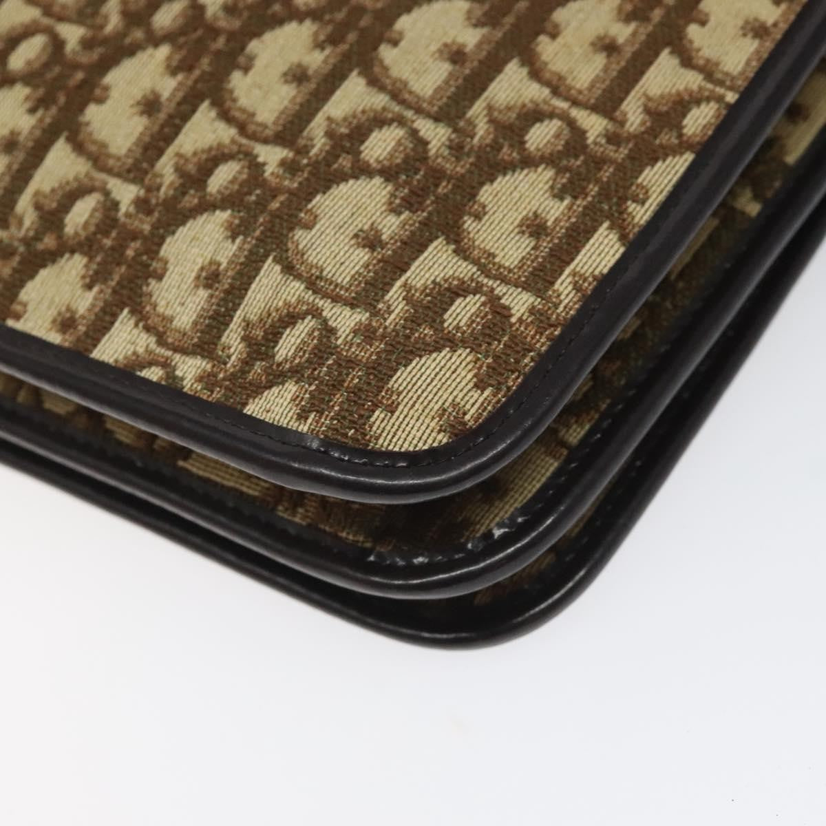 Christian Dior Vintage Trotter Flap Shoulder Bag Canvas, BROWN, CANVAS, Shoulder bag