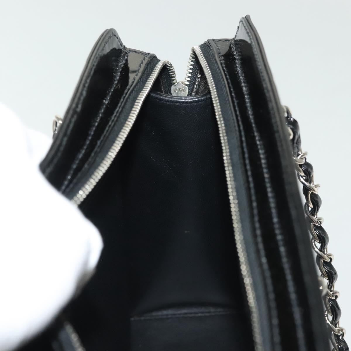 Chanel Vintage CC Lock Pocket Chain Tote Patent, BLACK, PATENT_LEATHER, Handbag