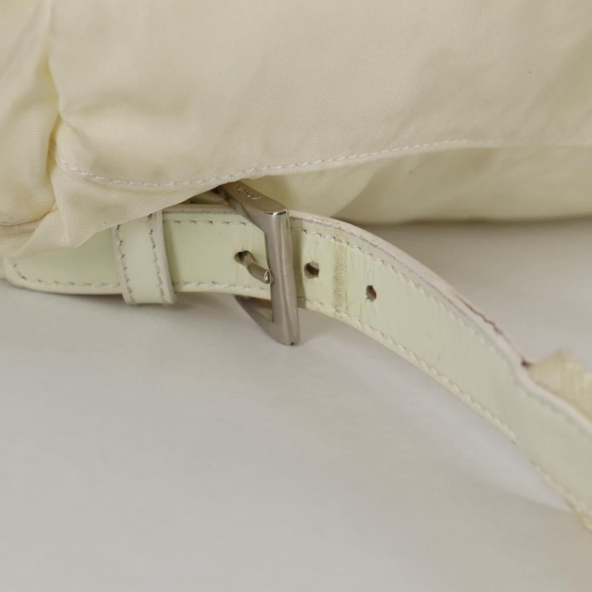 Prada Front Pocket Buckle Backpack Nylon, ECRU, NYLON, Backpack