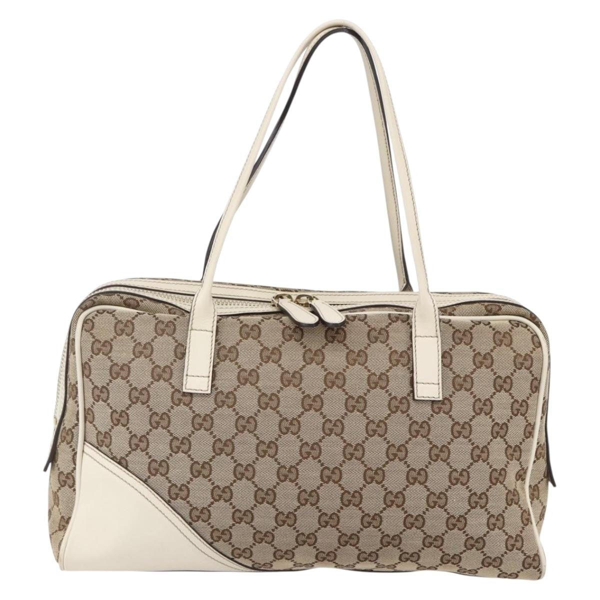 Gucci New Britt Boston Bag GG Canvas, BEIGE, CANVAS, Travel bag