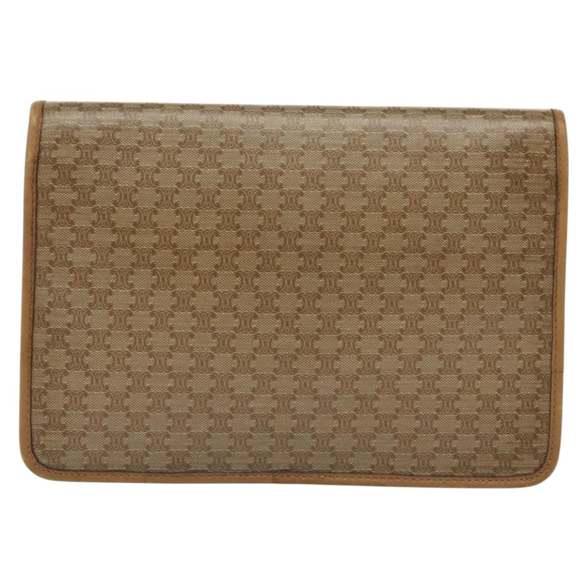 Celine Macadam Pochette Classic, BEIGE, PVC, Clutche & pouche
