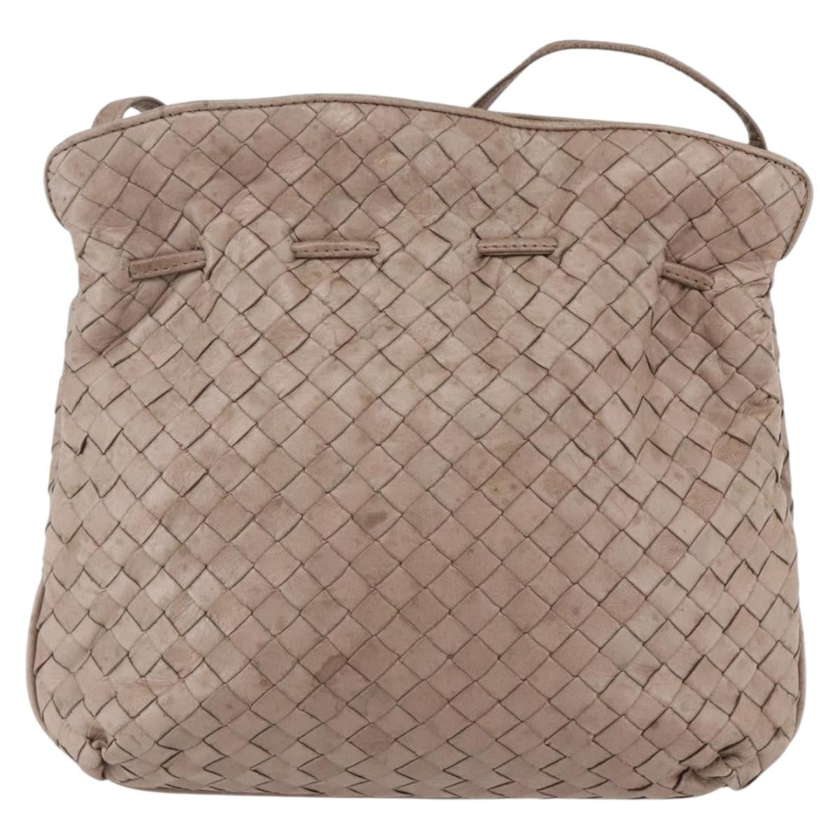 Bottega Veneta Intrecciato Shoulder bag Leather, BEIGE, LEATHER, Shoulder bag
