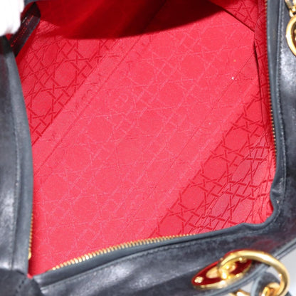 Christian Dior Vintage Lady Dior Bag Cannage Quilt Lambskin, BLACK, LEATHER, Handbag