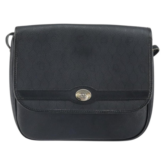 Christian Dior Vintage Honeycomb Shoulder Bag Canvas and Leather, BLACK, CANVAS, Shoulder bag