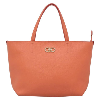 Salvatore Ferragamo Bice Tote Leather, ORANGE, LEATHER, Tote bag