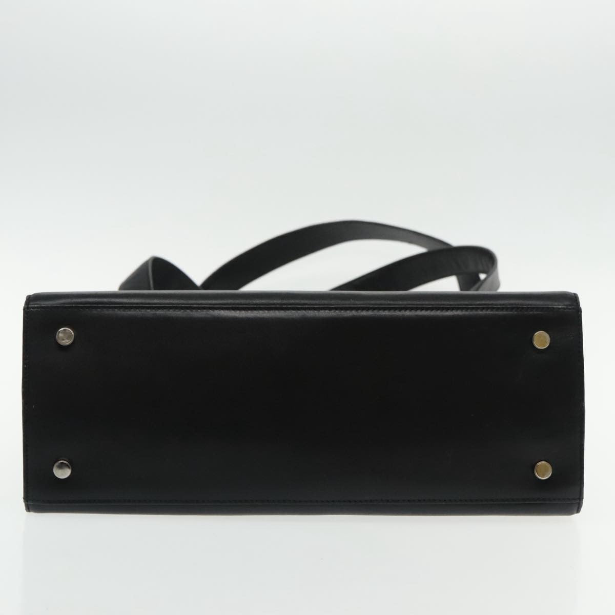 Salvatore Ferragamo Gancini Shoulder Bag Leather, BLACK, LEATHER, Tote bag