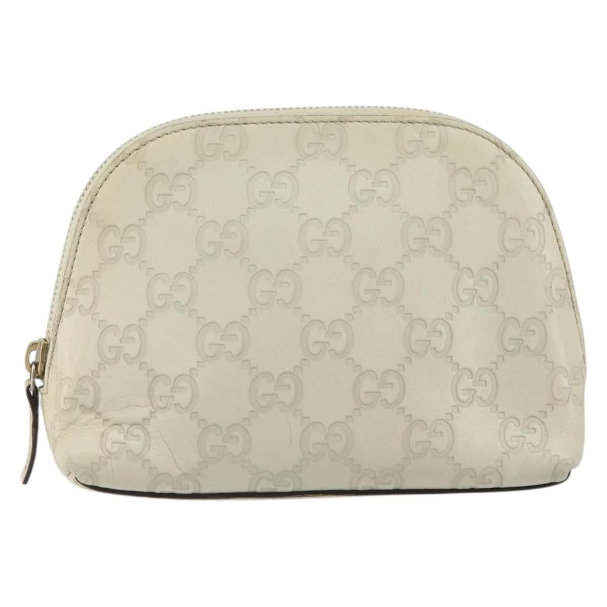 Gucci Cosmetic Pouch Guccissima Leather, BEIGE, CANVAS, Clutche & pouche