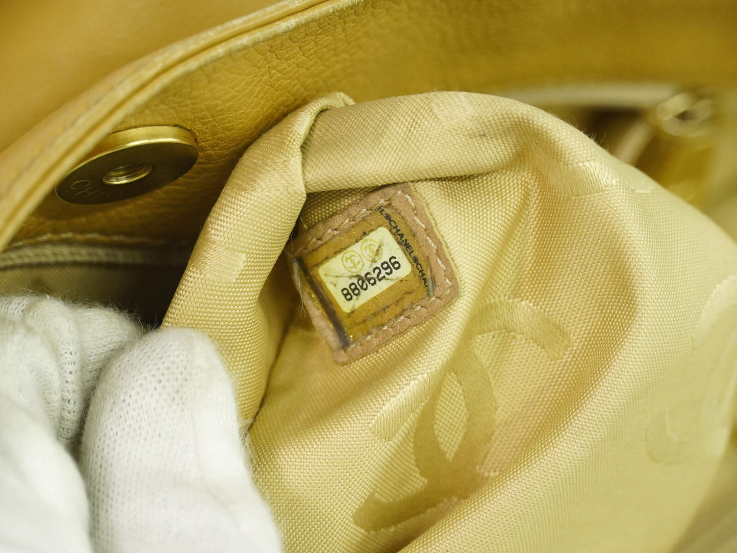 Chanel Timeless Chain Tote Caviar, BEIGE, LEATHER, Tote bag