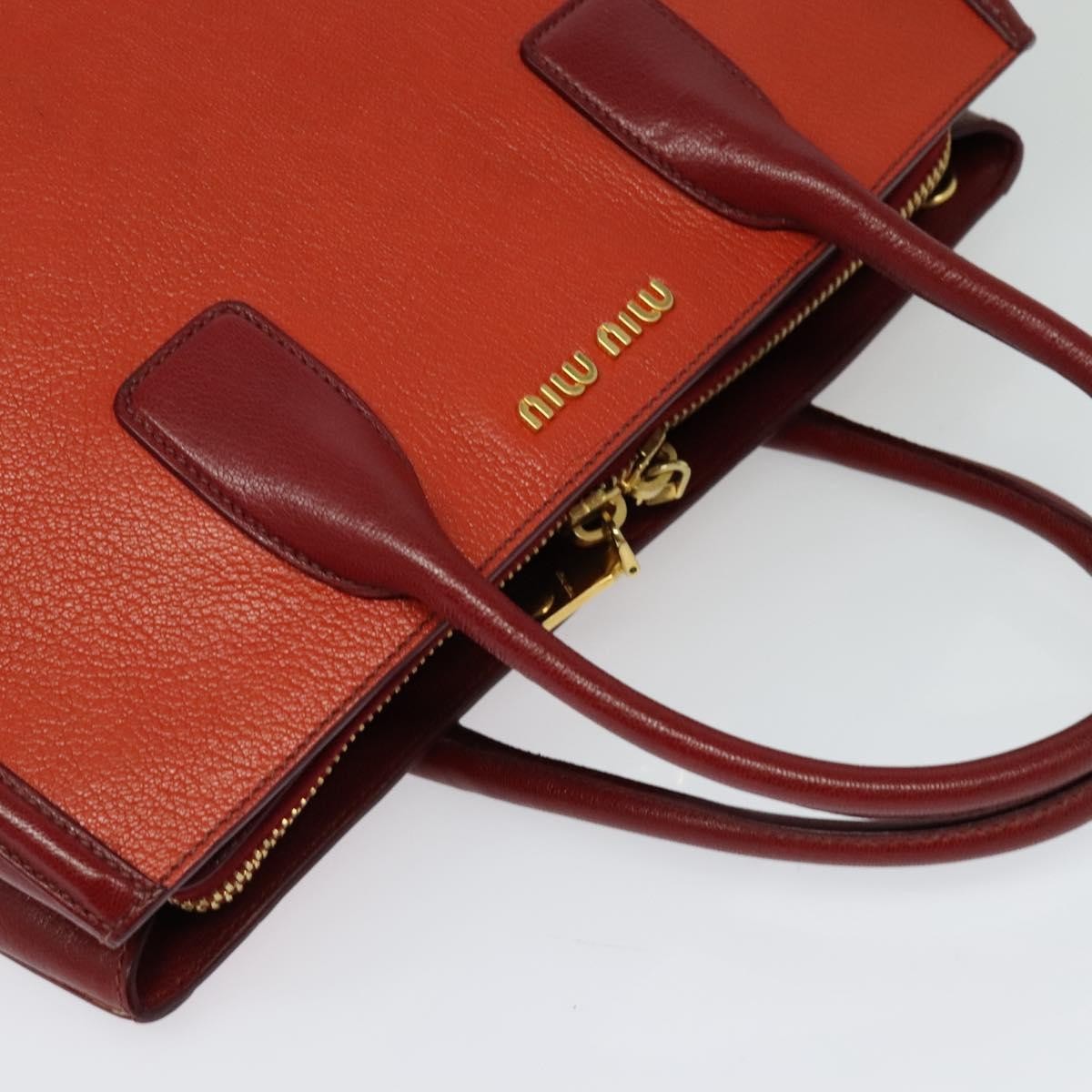 Miu Miu Zip Tote Leather, RED, LEATHER, Tote bag