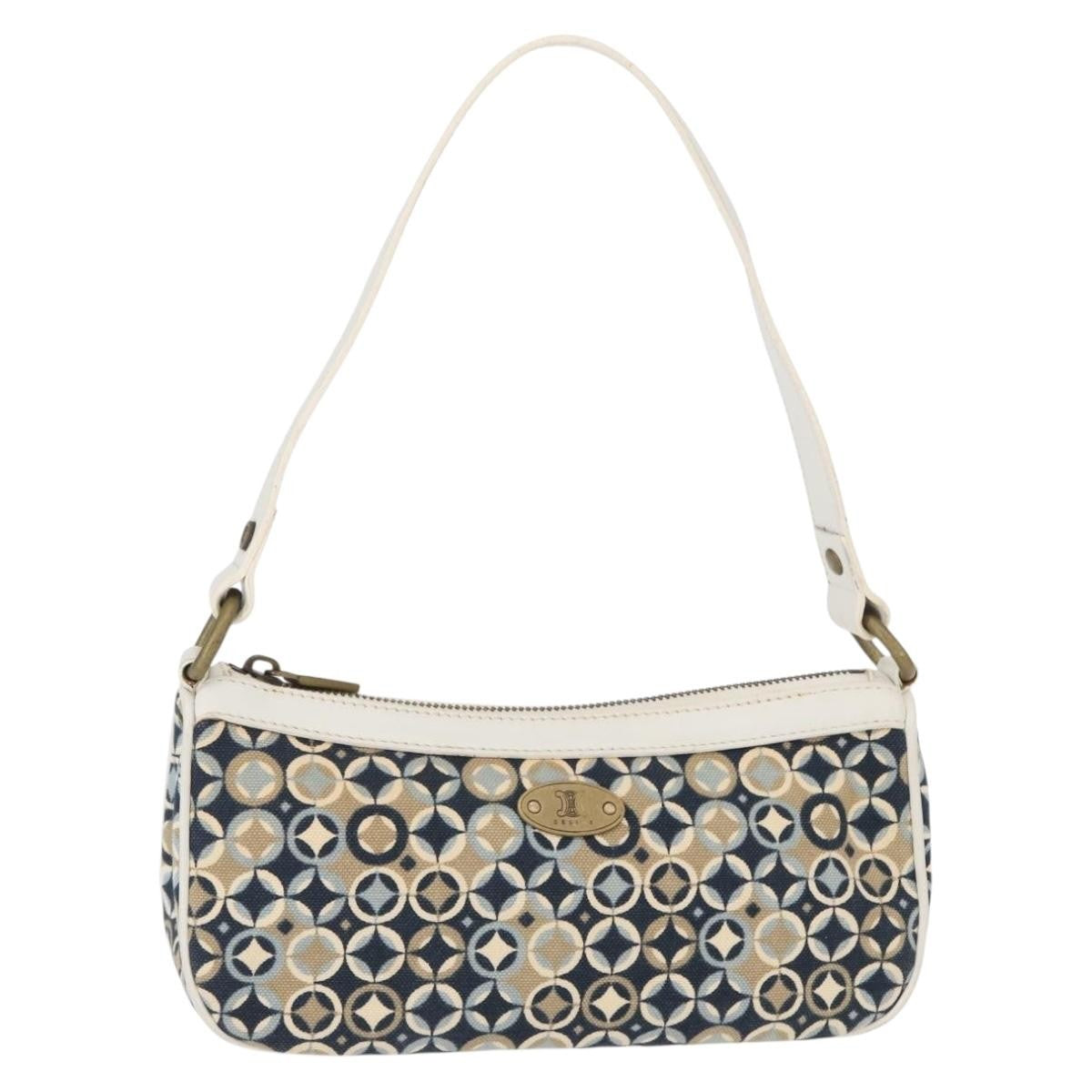 Celine Vintage Pochette Shoulder Bag Canvas, NAVY, CANVAS, Clutche & pouche