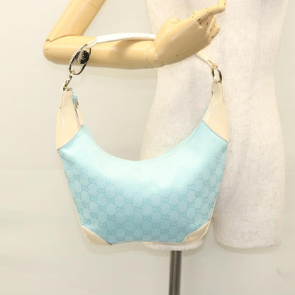 Gucci Vintage Zip Hobo GG Canvas and Patent, BLUE, CANVAS, Shoulder bag