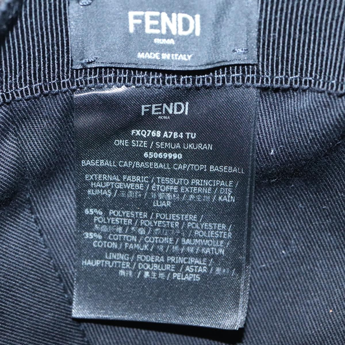 Fendi Logo Baseball Cap Zucca Canvas, BLACK, CANVAS, Head accessory