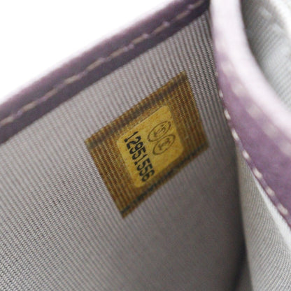 Chanel Camellia Bifold Card Case Leather, PURPLE, LEATHER, Wallets