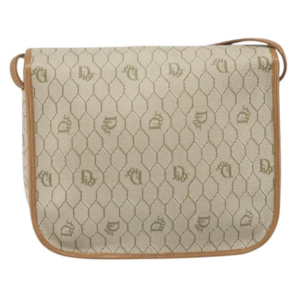 Christian Dior Vintage Honeycomb Shoulder Bag Canvas, Beige, PVC + Canvas, Shoulder Bag