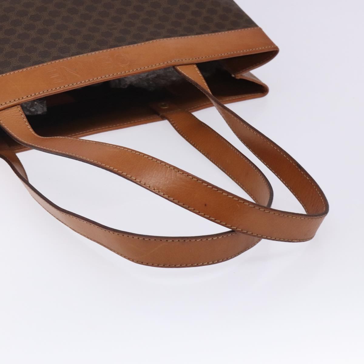 Celine Vintage Macadam Handbag Leather, BROWN, PVC,Leather,Canvas, Handbag