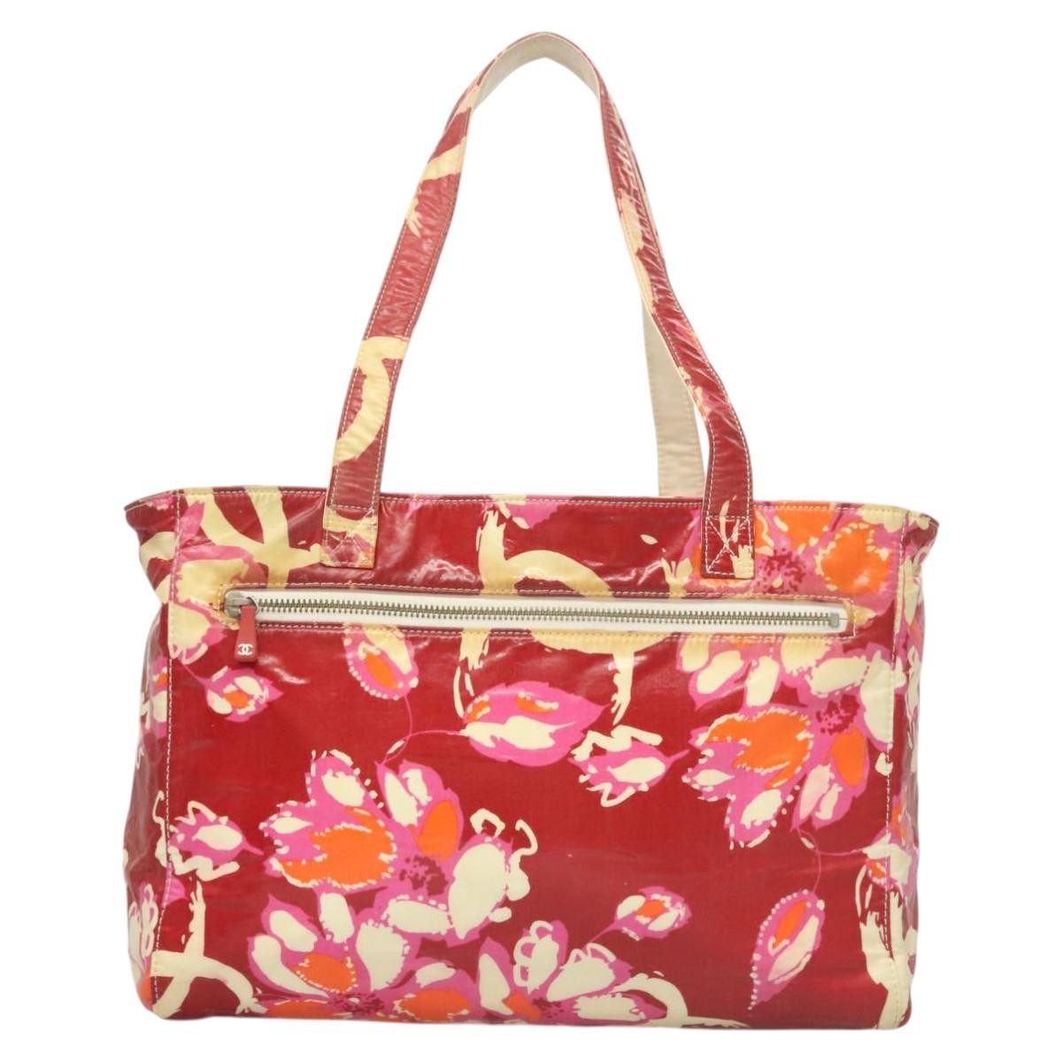 Chanel Vintage Floral Tote Patent leather, RED, PATENT_LEATHER, Tote bag