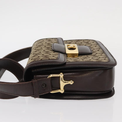 Celine Vintage Horse Carriage C Macadam Shoulder Bag Canvas and Leather, BEIGE, CANVAS, Shoulder bag