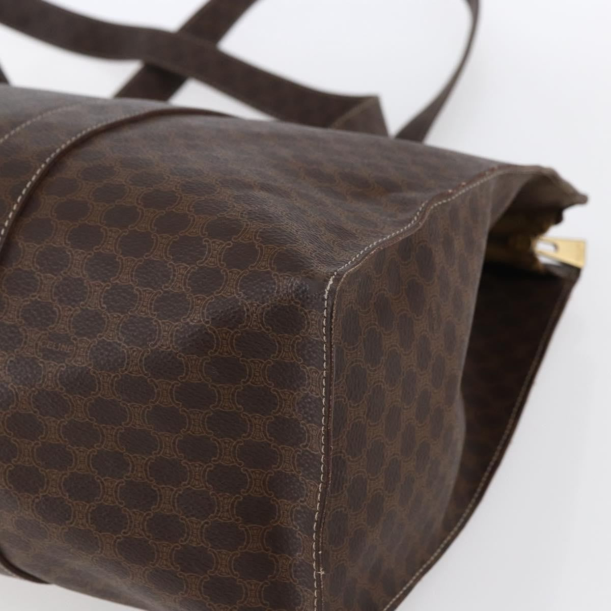 Celine Vintage Macadam Tote bag Canvas and Leather, BROWN, CANVAS, Tote bag