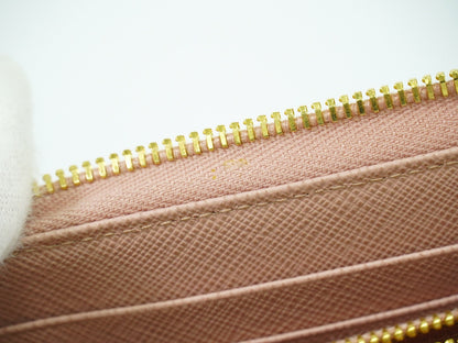 Prada Bow Zip Around Wallet Saffiano Leather, PINK, LEATHER, Wallets