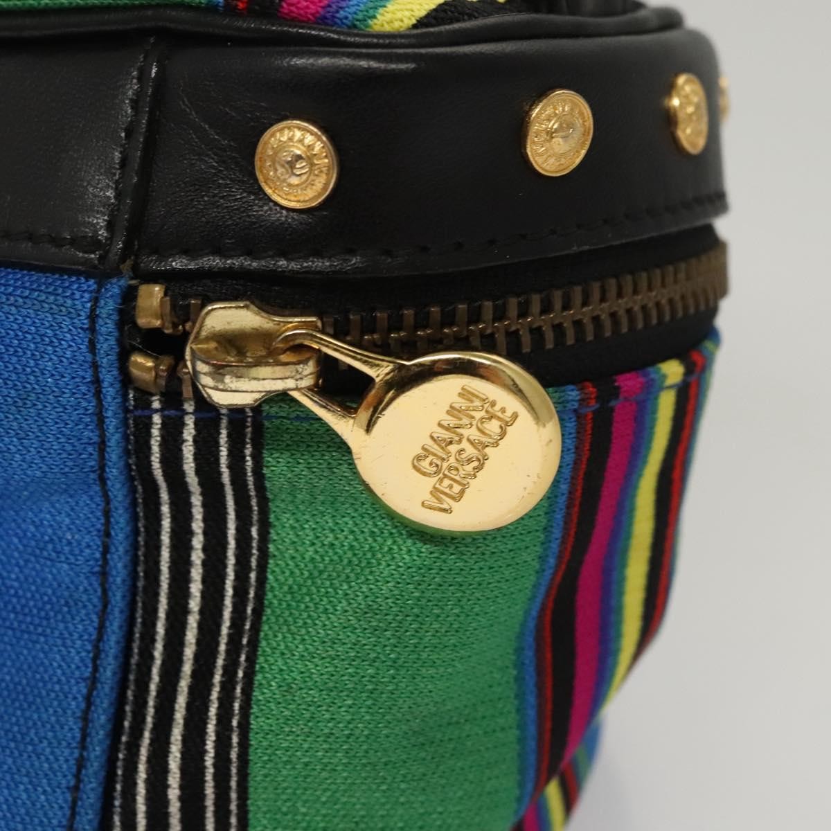 Versace Vanity Hand Bag Canvas and Leather, MULTICOLOUR, CANVAS, Clutche & pouche