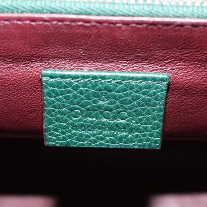 Gucci Zumi Top Handle Bag Leather, GREEN, LEATHER, Handbag