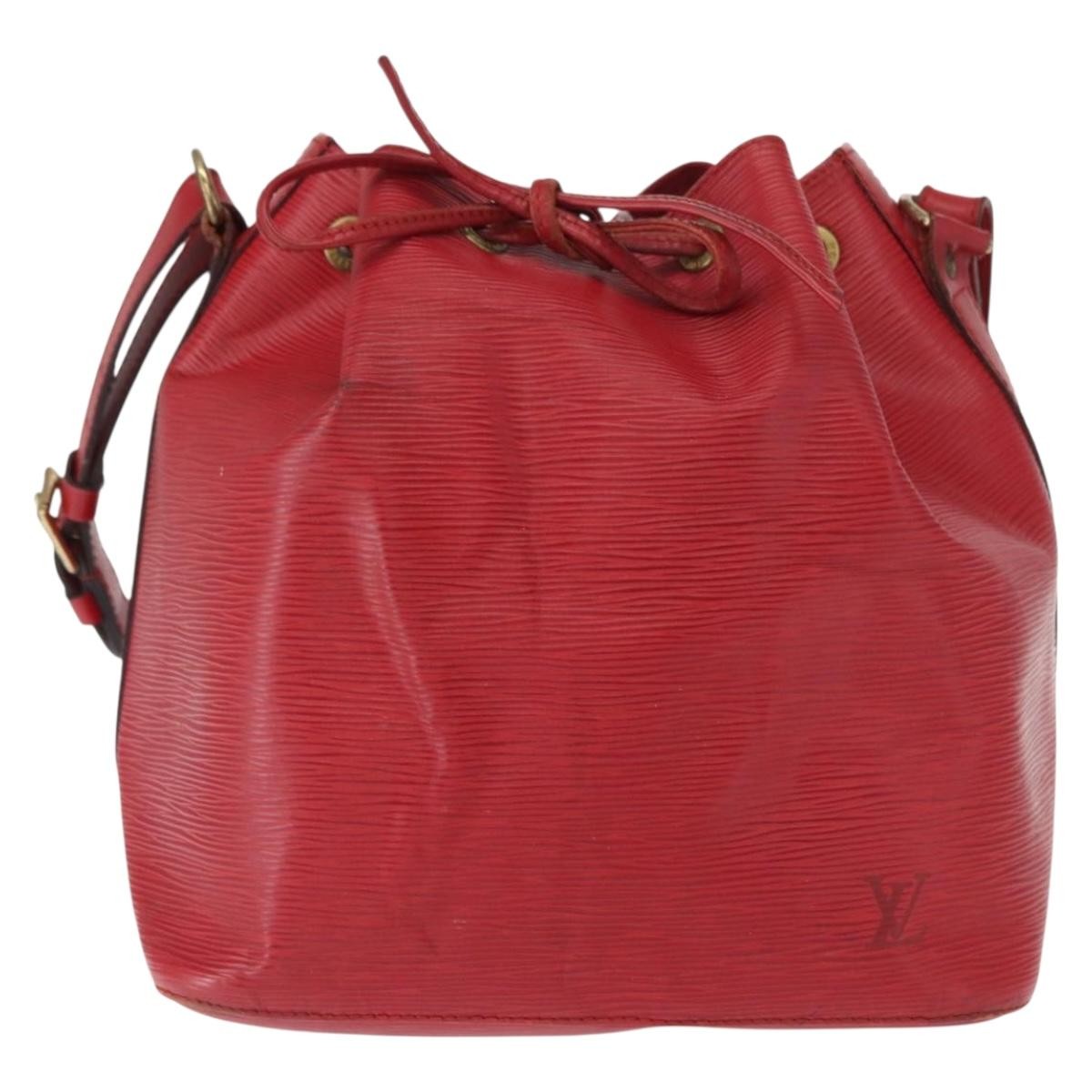 Louis Vuitton Petit Noe Handbag Epi Leather, RED, LEATHER, Shoulder bag