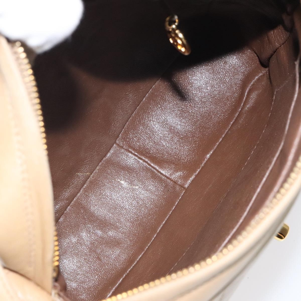Chanel Vintage Front Pocket Camera Shoulder Bag Leather, BEIGE, LEATHER, Shoulder bag