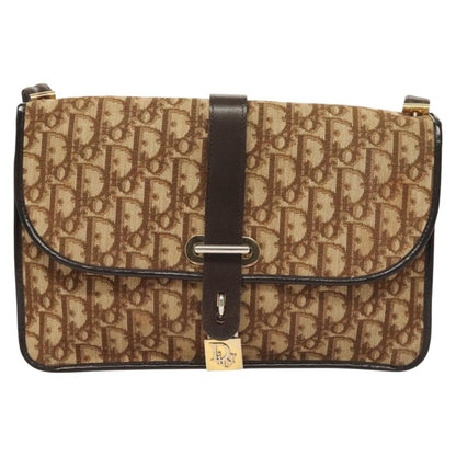 Christian Dior Vintage Trotter Shoulder Bag Canvas, BROWN, CANVAS, Shoulder bag