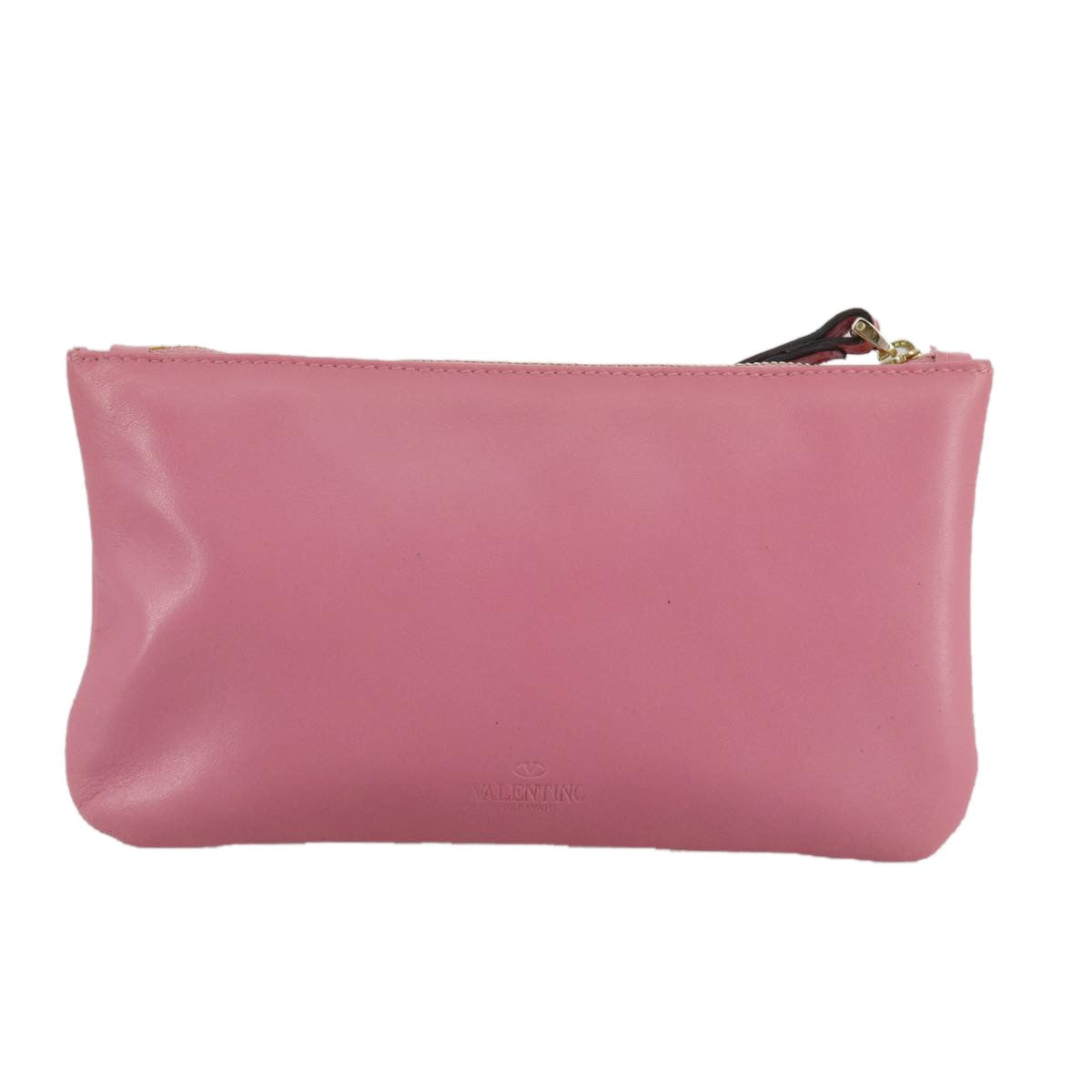 Valentino Garavani Zip Pouch Leather, PINK, LEATHER, Clutche & pouche