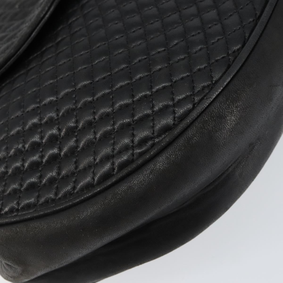 Bally Vintage Handbag Quilted Leather, BLACK, LEATHER, Handbag