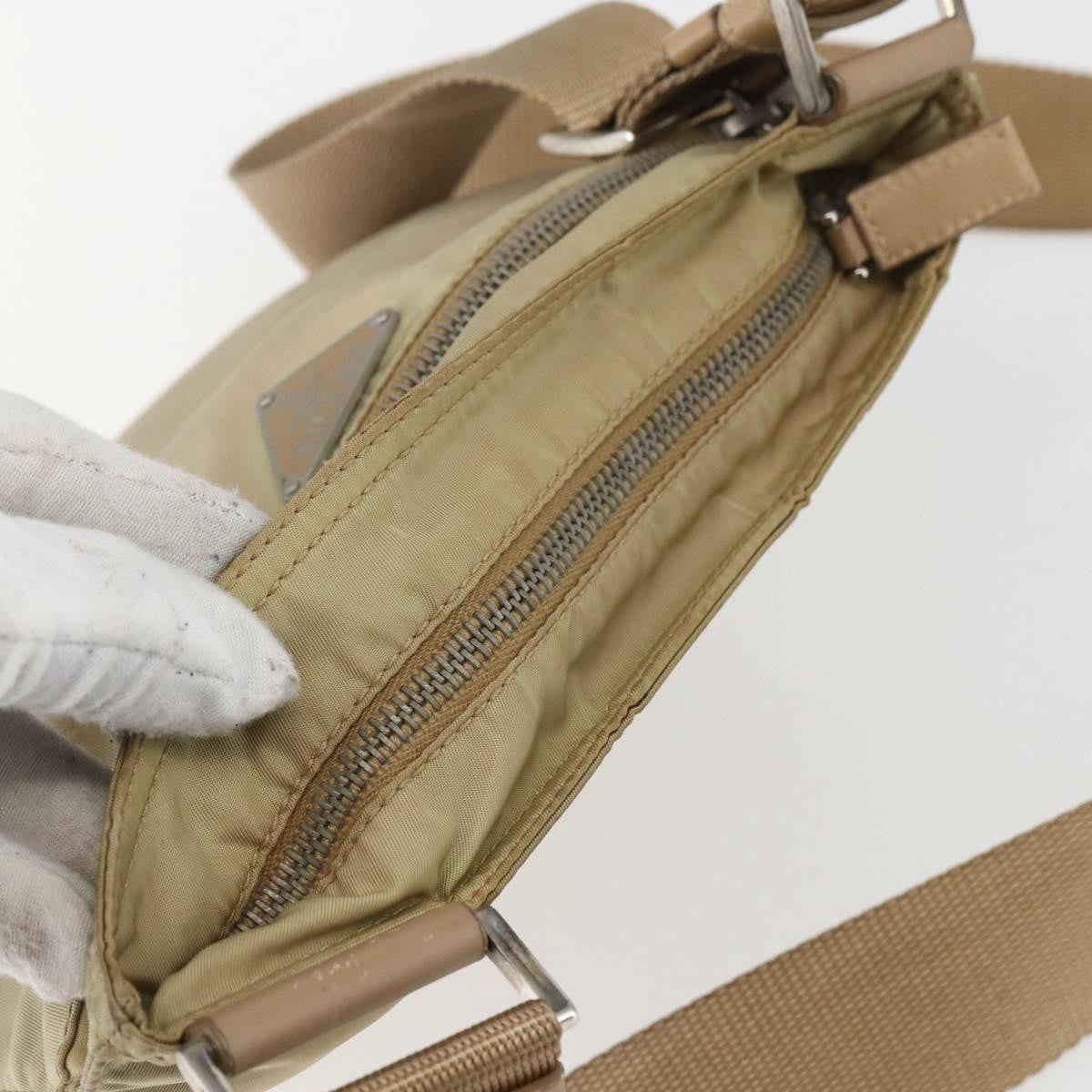 Prada Front Pocket Messenger Bag Tessuto, BEIGE, NYLON, Shoulder bag