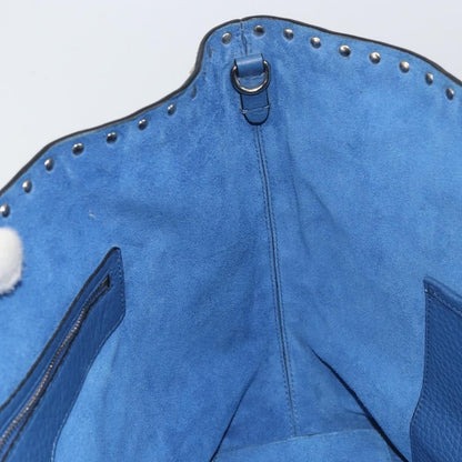 Valentino Garavani Rockstud Shopper Tote Leather, BLUE, LEATHER, Tote bag