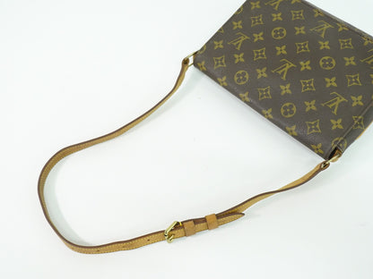 Louis Vuitton Musette Tango Handbag Monogram Canvas, BROWN, CANVAS, Shoulder bag