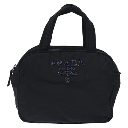 Prada Vintage Zip Handbag Tessuto, BLACK, NYLON, Handbag