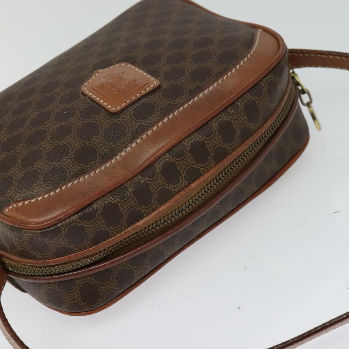 Celine Vintage Macadam Shoulder Bag Canvas, BROWN, PVC, Shoulder bag