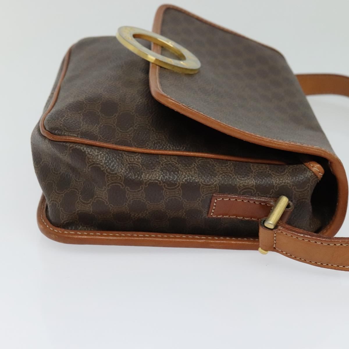 Celine Macadam Shoulder Bag PVC Leather, BROWN, CANVAS, Shoulder bag