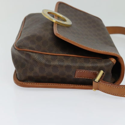 Celine Macadam Shoulder Bag PVC Leather, BROWN, CANVAS, Shoulder bag