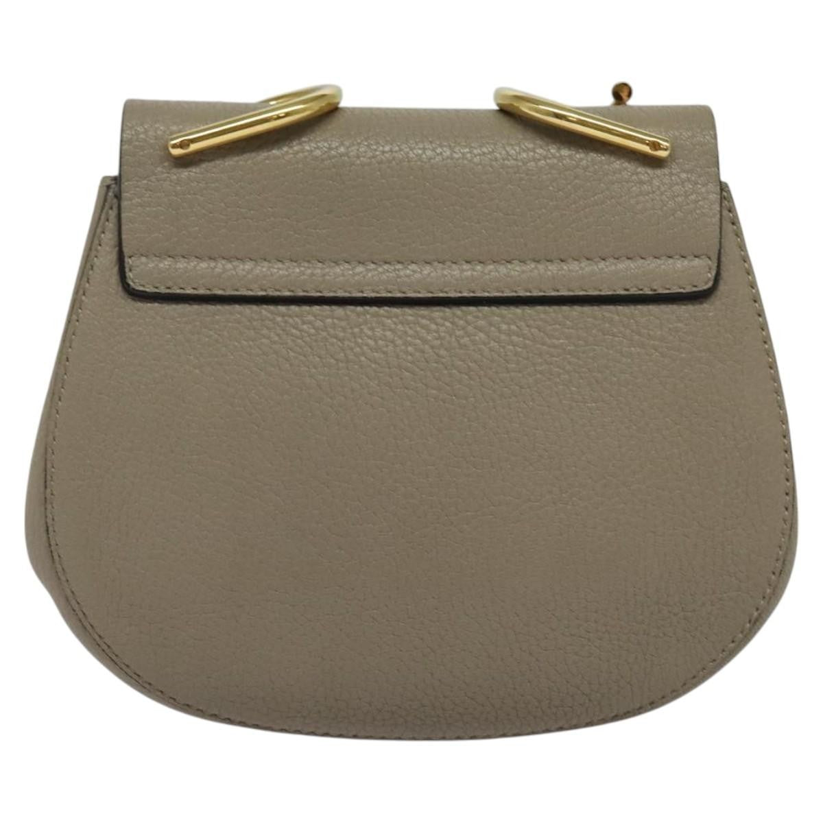 Chloe Drew Crossbody Bag Leather, GRAY, LEATHER, Shoulder bag